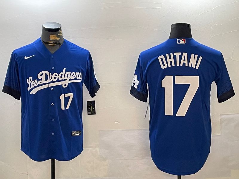 Men Los Angeles Dodgers 17 Ohtani Blue City Edition 2024 Nike MLB Jersey style 12162